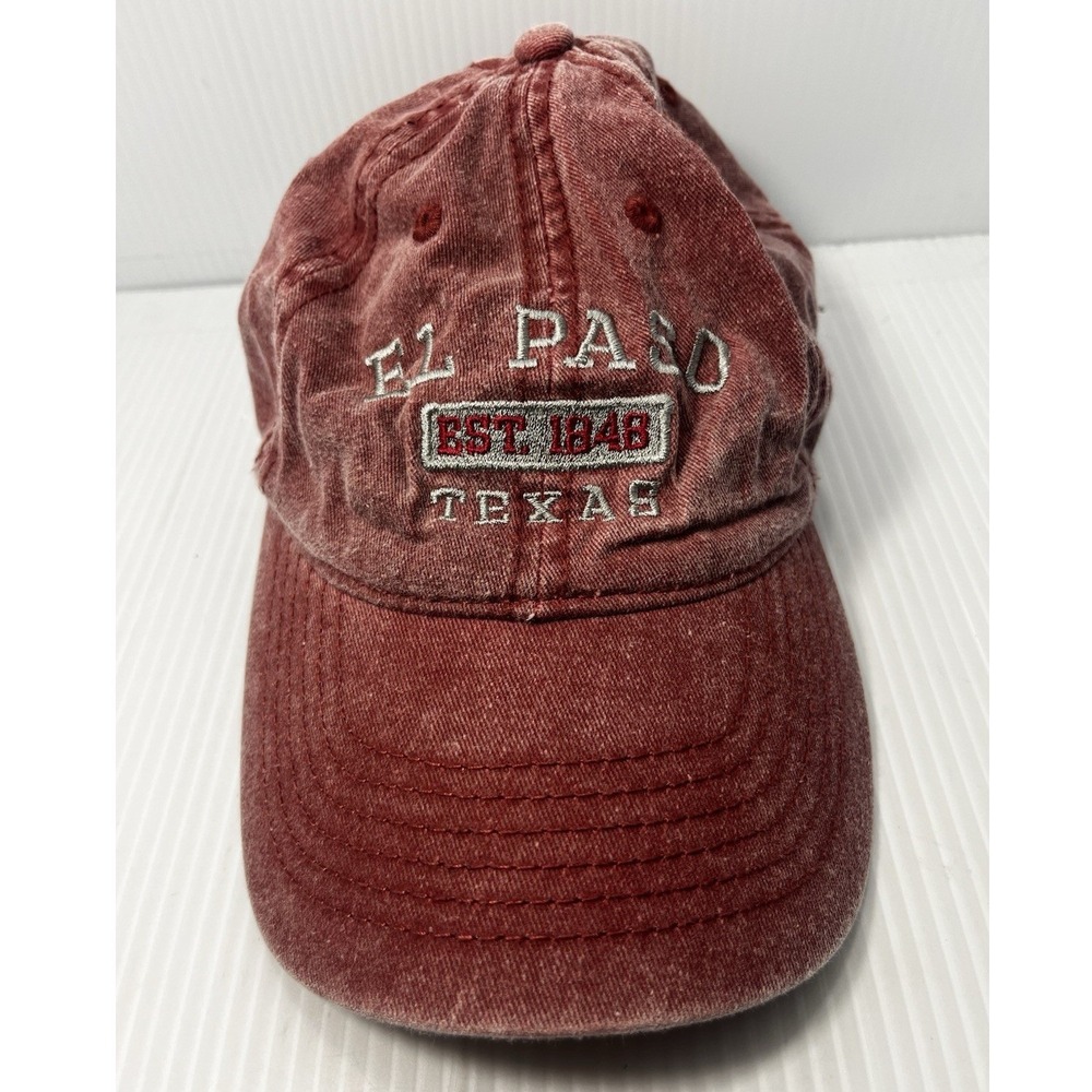 El Paso Texas‎ Est 1948 Embroidered Washed Red Baseball Cap Hat Women ESY